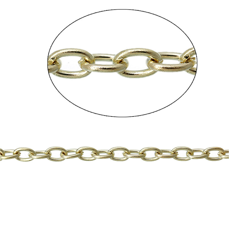 Bulk 14K Gold Plated Cable Chain 32ft - 3mm - FD284