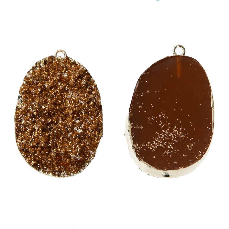 SALE Druzy Gold Tone and Resin Pendant Charm - Z186