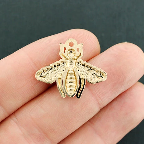 4 Bee Gold Tone Charms - GC1090