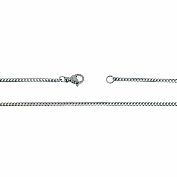Stainless Steel Curb Chain Necklace 19.5"- 1mm - 1 Necklace - N617