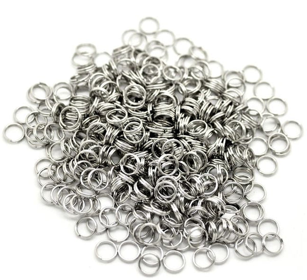 Stainless Steel Split Rings 7mm x 0.7mm - Open 21 Gauge - 500 Rings - SS010