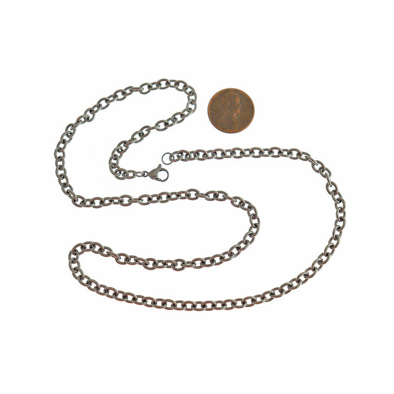 Stainless Steel Cable Chain Necklace 21" - 5mm - Choose Your Quantity!