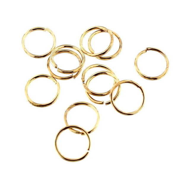 Gold Stainless Steel Jump Rings 8mm - Open 20 Gauge - 50 Rings - J146