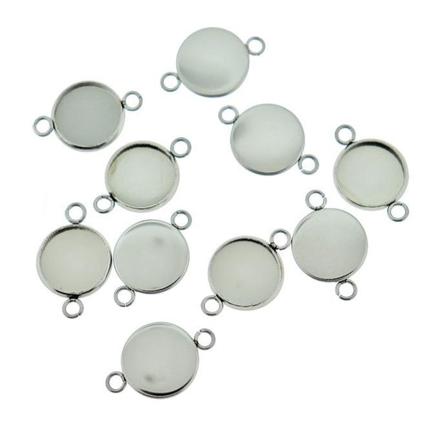 Stainless Steel Cabochon Settings - 12mm Tray - 6 Pieces - CBS010