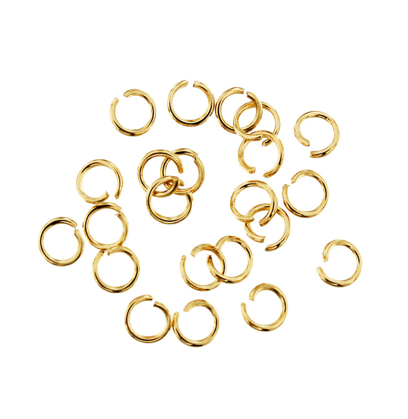 Anneaux en acier inoxydable doré 4 mm - Calibre 22 ouvert - 200 anneaux - J160