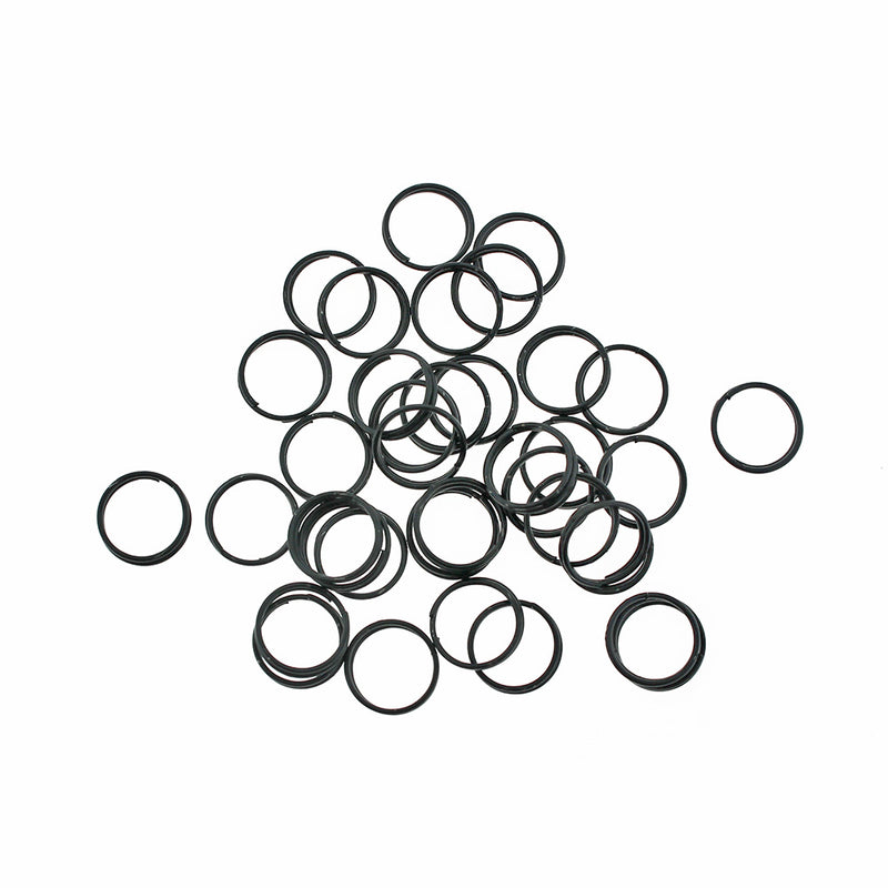 Black Stainless Steel Split Rings 10mm x 1.4mm - Open 15 Gauge - 200 Rings - SS065