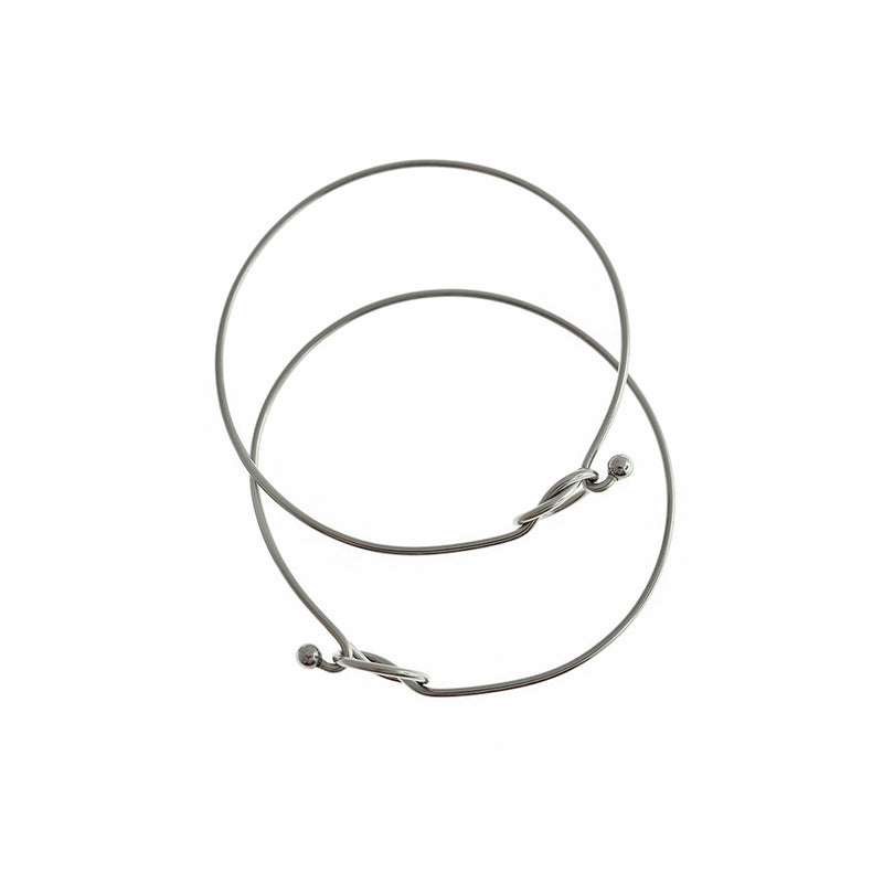 Bracelet jonc crochet en acier inoxydable - 60 mm - 1 jonc - N294