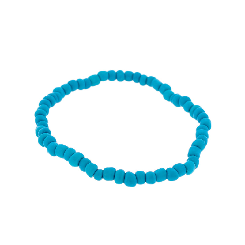 Bracelet Perles de Verre Graines - 65mm - Bleu Ciel - 1 Bracelet - BB090