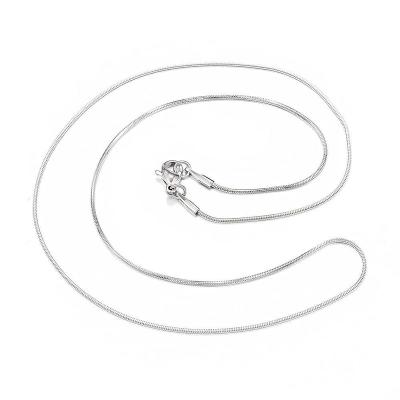 Stainless Steel Snake Chain Necklace 17.3" - 1mm - 5 Necklaces - N437