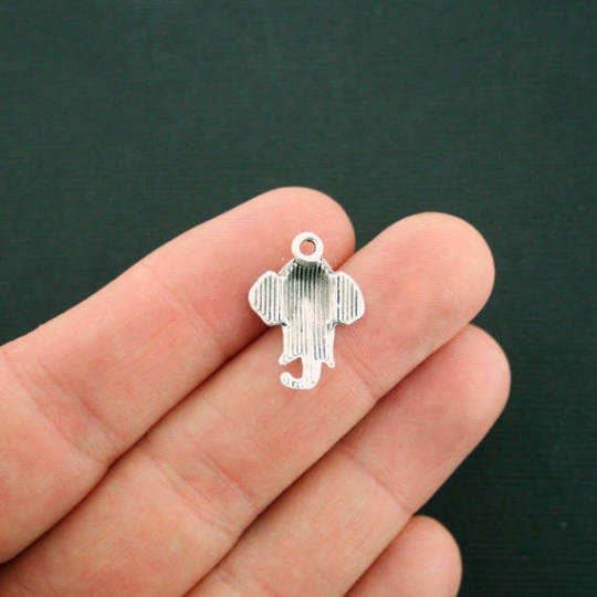 SALE 10 Elephant Antique Silver Tone Charms - SC3485