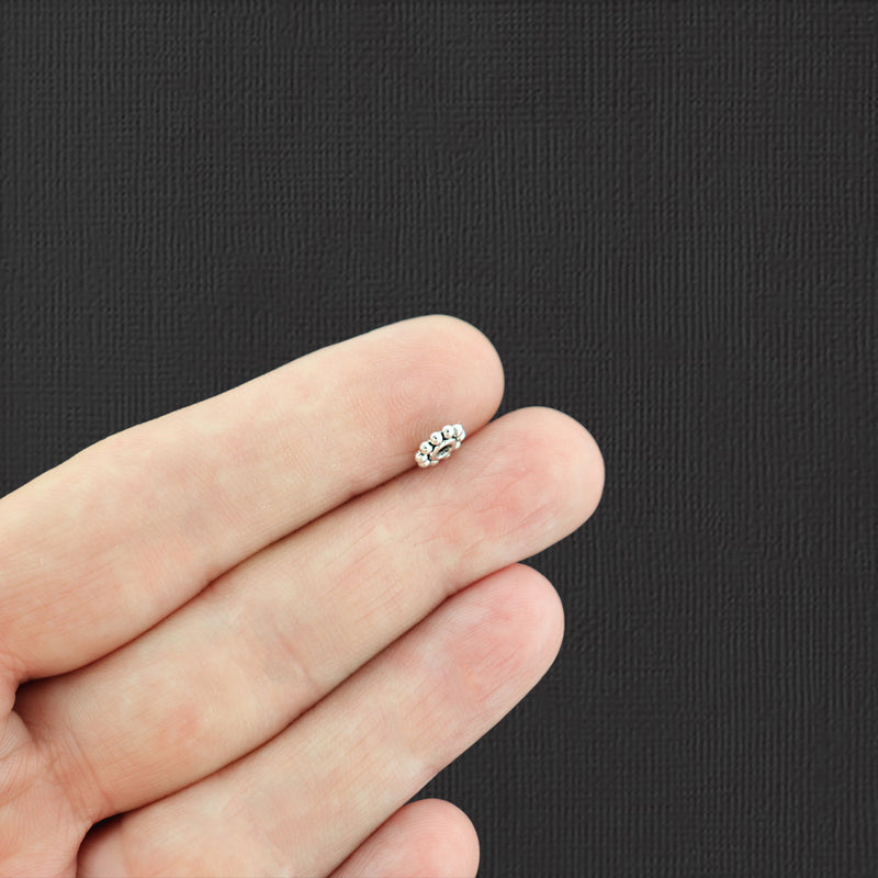Perles d'espacement marguerite 6,5 mm - ton argent antique - 50 perles - SC4588
