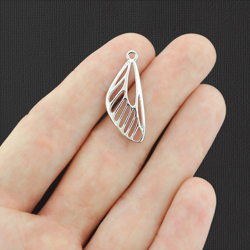 4 Fairy Wing Silver Tone Charms - SC6801