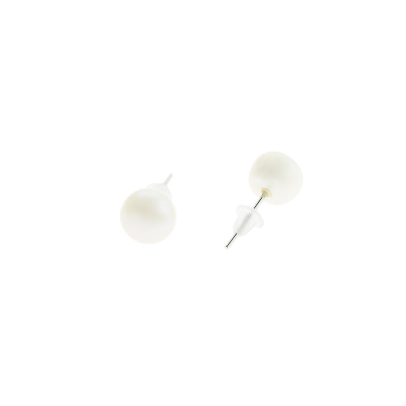 Natural Pearl Earring Studs - 8mm - 2 Pieces 1 Pair - Z1233