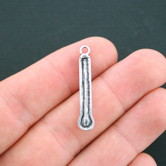 2 breloques ton argent antique et émail thermomètre - SC2752