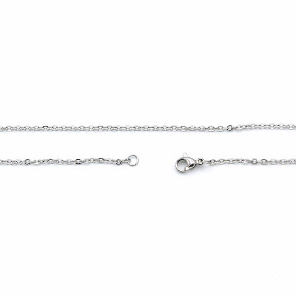 Stainless Steel Cable Chain Necklaces 18" - 2mm - 10 Necklaces - N740
