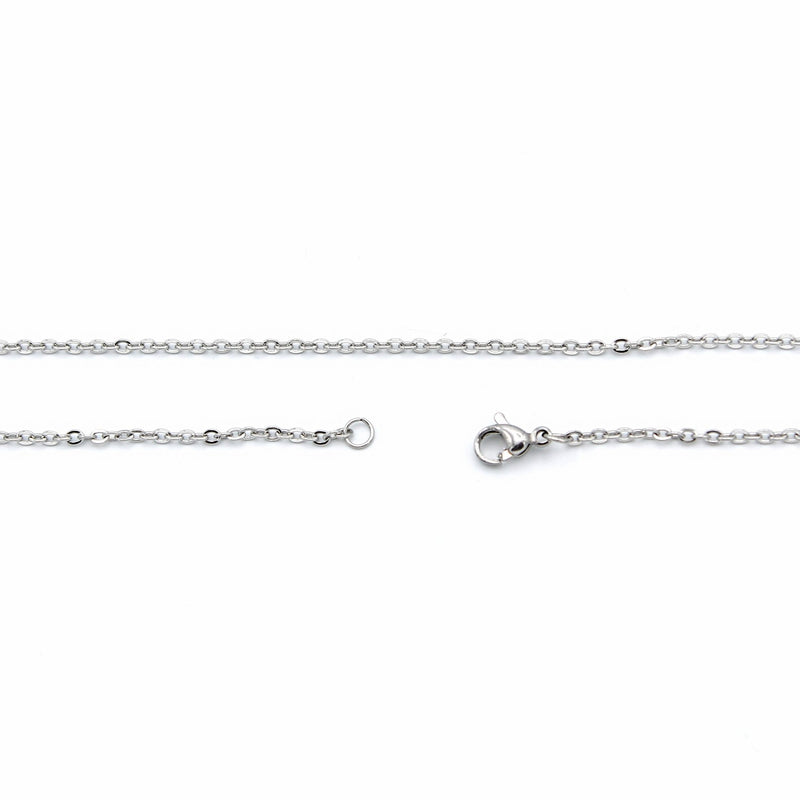 Stainless Steel Cable Chain Necklaces 18" - 2mm - 10 Necklaces - N740