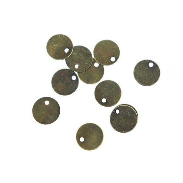 Round Stamping Blanks - Bronze Tone - 8mm - 50 Tags - MT169