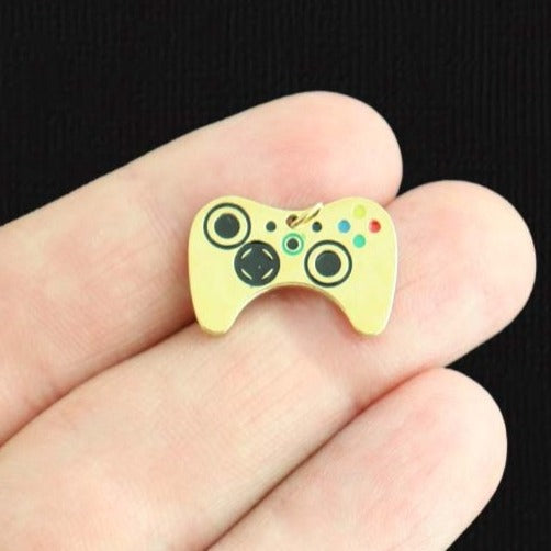 Game Controller 14K Gold Plated Stainless Steel Charm - SSP533