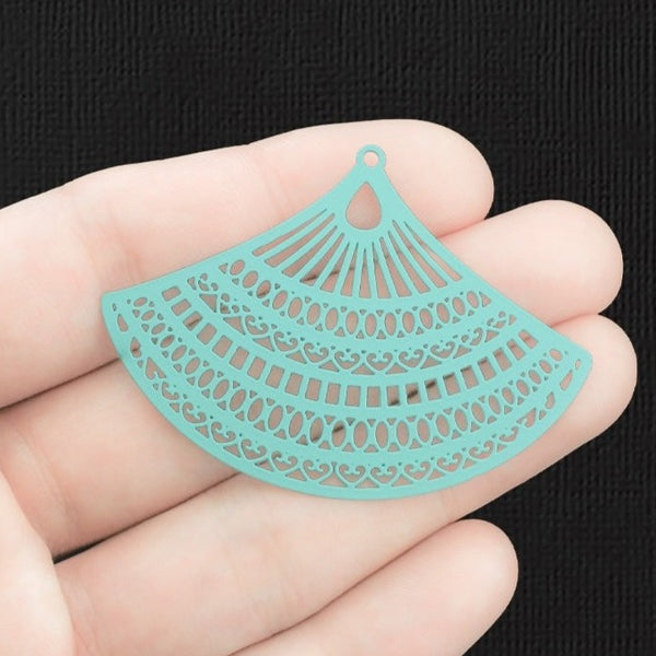2 Charms Filigrane Fan Turquoise Email - E1300