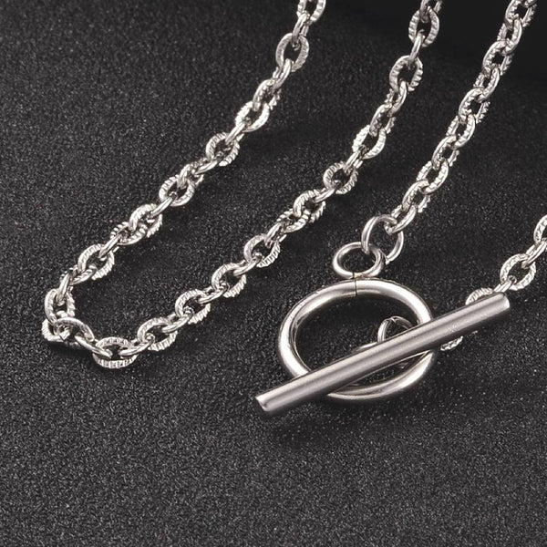 Stainless Steel Cable Chain Necklace 17" - 3mm - 5 Necklaces - N249