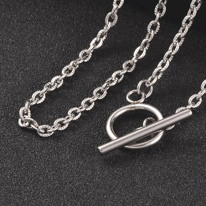 Stainless Steel Cable Chain Necklace 17" - 3mm - 1 Necklace - N249