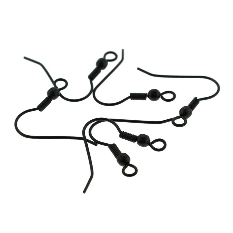 Gunmetal Black Stainless Steel Earrings - French Style Hooks - 19.5mm x 22mm - 10 Pieces 5 Pairs - Z1085
