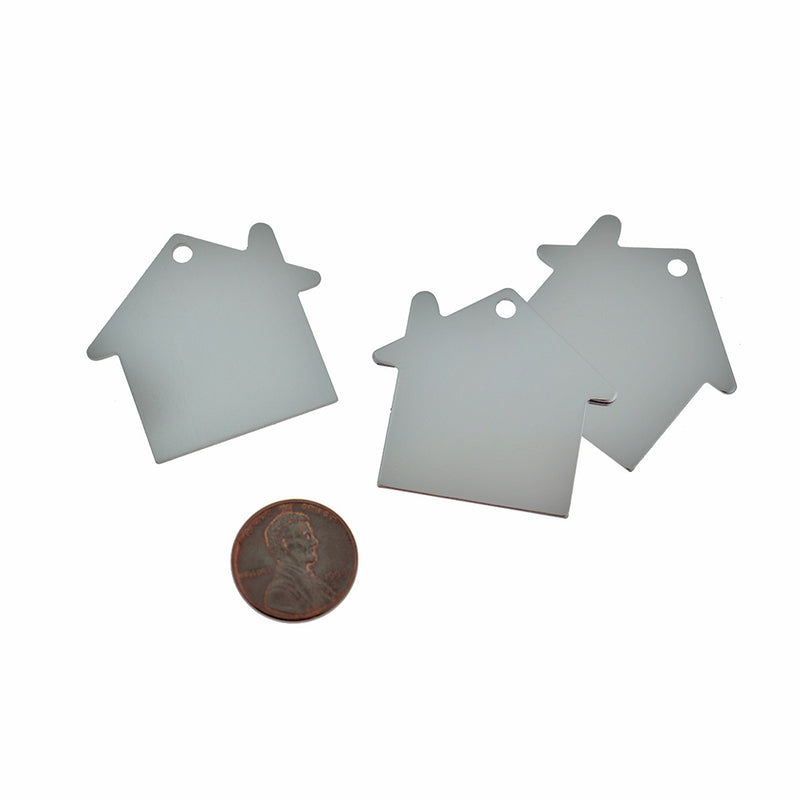 Ébauches d'estampage de maison - Aluminium argenté - 38 mm x 35 mm - 2 étiquettes - MT800