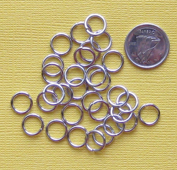 Stainless Steel Jump Rings 8mm x 1mm - Open 18 Gauge - 100 Rings - SS008