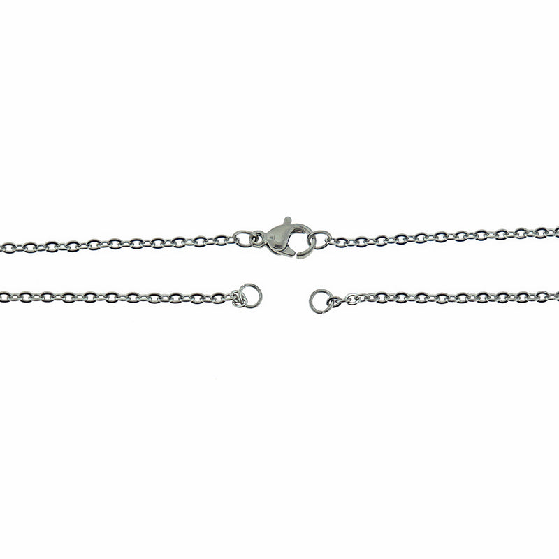 Stainless Steel Cable Chain Connector Necklace 21" - 2mm - 5 Necklaces - N622