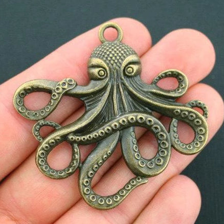 Octopus Connector Antique Bronze Tone Charm - BC279