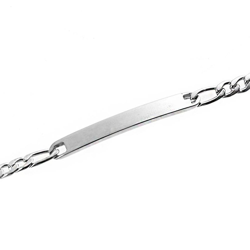 Stainless Steel Figaro Chain Bracelet 8 1/4" - 4mm - 1 Bracelet - N341