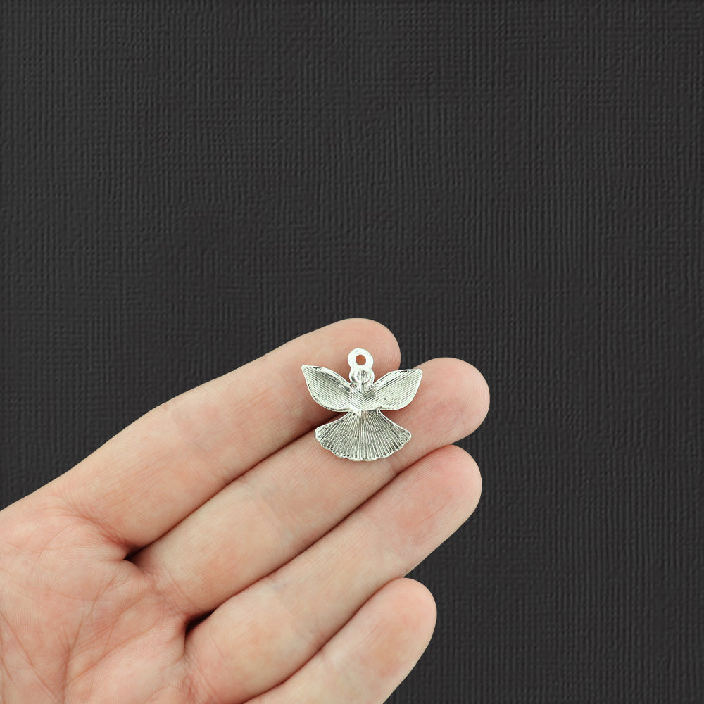 10 Angel Antique Silver Tone Charms - SC1276