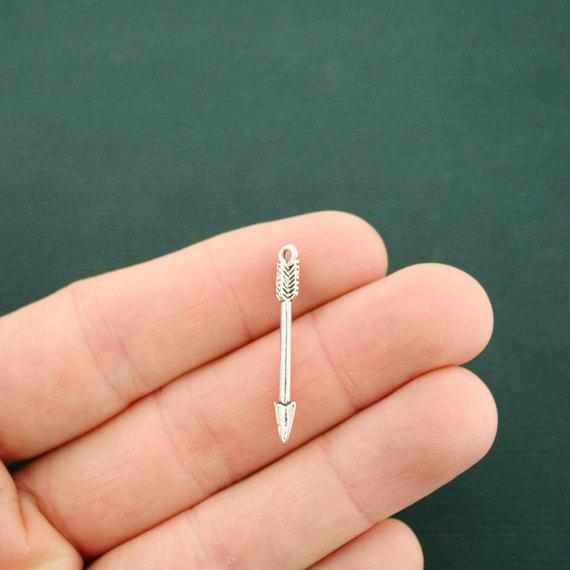 10 breloques de ton argent antique flèche 3D - SC6415