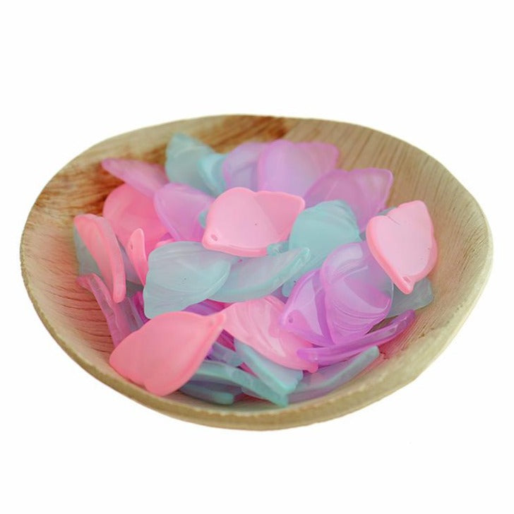 10 Assorted Seashell Glass Charms 2 Sided - Z322