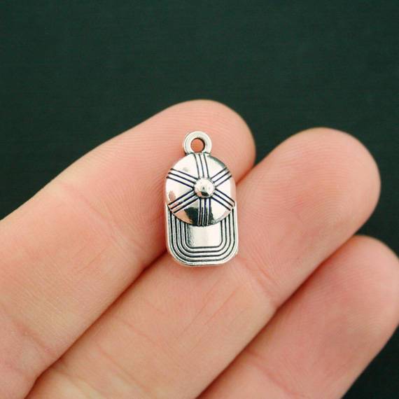 10 breloques de ton argent antique casquette de baseball 3D - SC7461