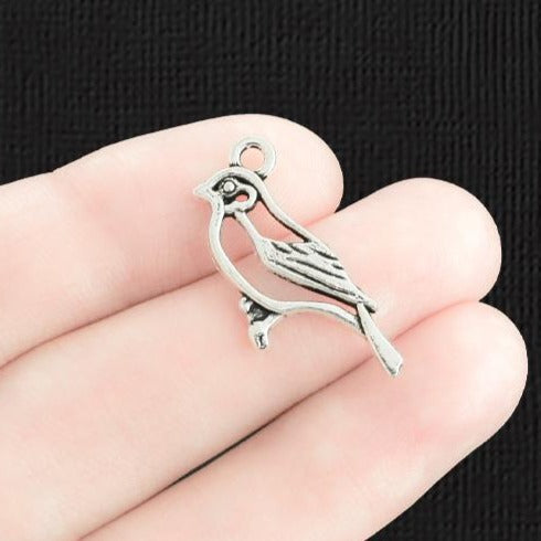 10 Bird Antique Silver Tone Charms - SC2790
