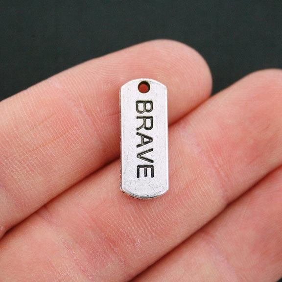 10 Brave Antique Silver Tone Charms - SC4510