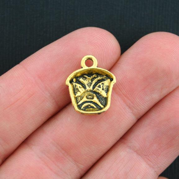 10 Bulldog Antique Gold Tone Charms - GC310