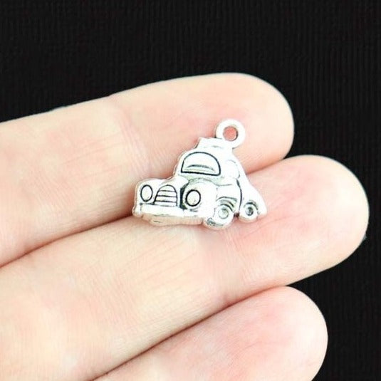 10 Car Antique Silver Tone Charms - SC2480