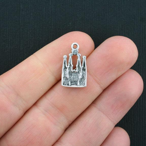 10 breloques argentées antiques d'orgue d'église - SC3679