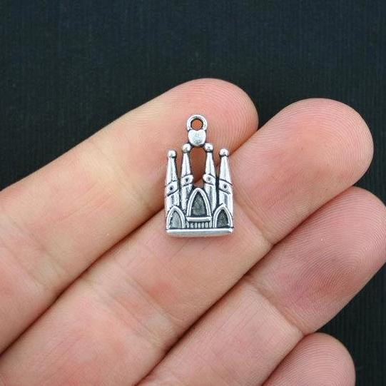 10 breloques argentées antiques d'orgue d'église - SC3679