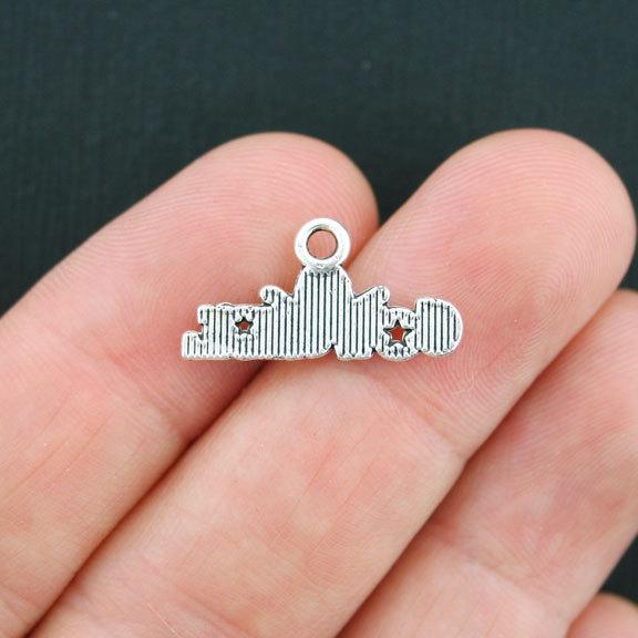 10 Cowgirl Antique Silver Tone Charms - SC3728