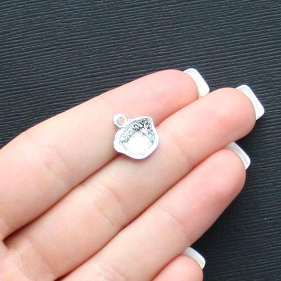10 Cupcake Antique Silver Tone Charms - SC971