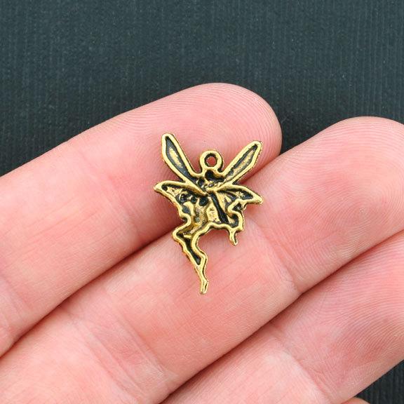 10 Fairy Antique Gold Tone Charms - GC307