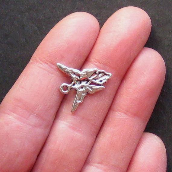 10 breloques féeriques argentées antiques - SC1164