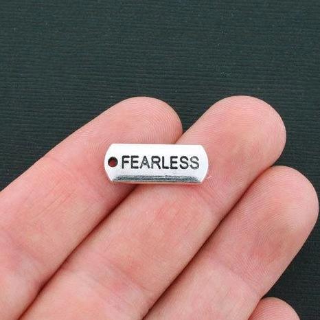 10 Fearless Antique Silver Tone Charms - SC4462