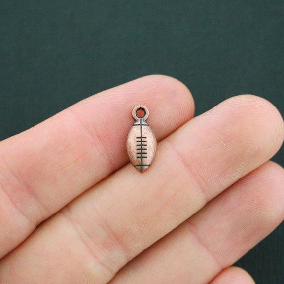 10 Football Antique Copper Tone Charms - BC1429