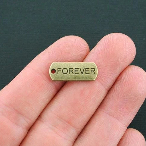 10 Forever Antique Bronze Tone Charms - BC1203
