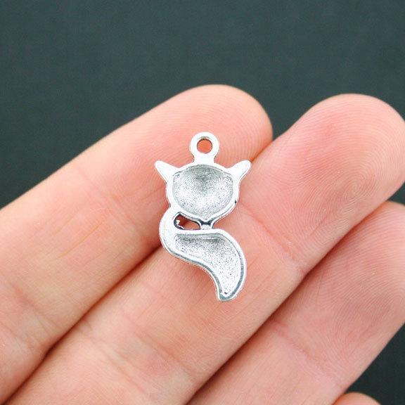 10 breloques argentées antiques renard - SC3296