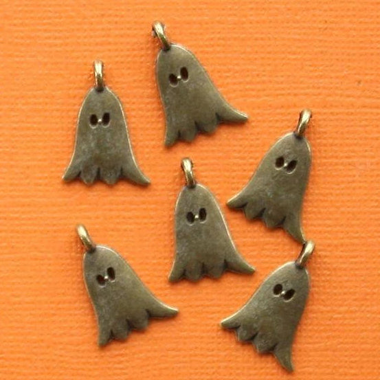 10 Ghost Antique Bronze Tone Charms - BC290